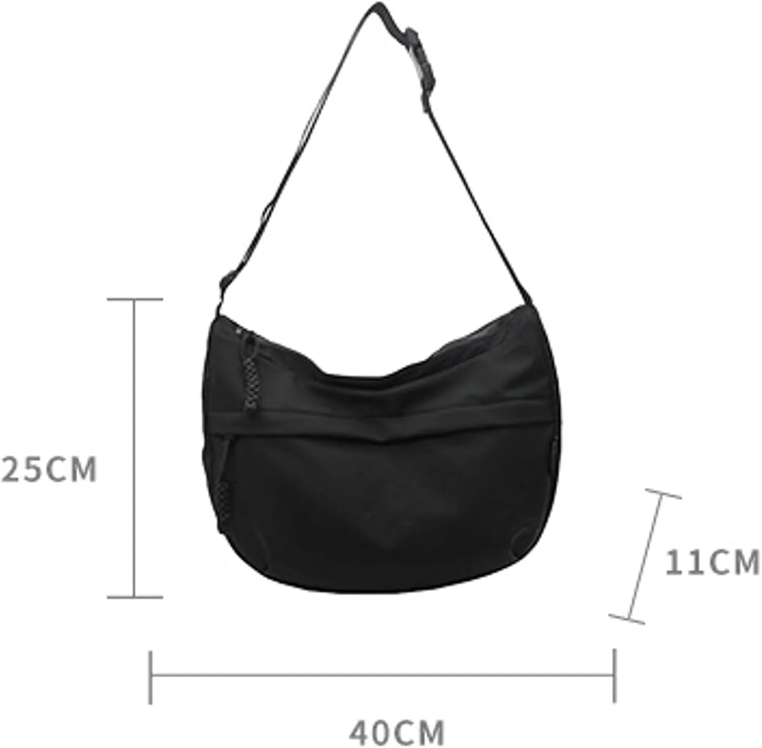 Crossbody Bag Unisex Multi-Pocket Nylon Sport Crescent Shoulder Purse Oxford Braid Zip Slouchy Dumpling Bag