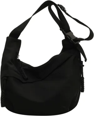 Crossbody Bag Unisex Multi-Pocket Nylon Sport Crescent Shoulder Purse Oxford Braid Zip Slouchy Dumpling Bag