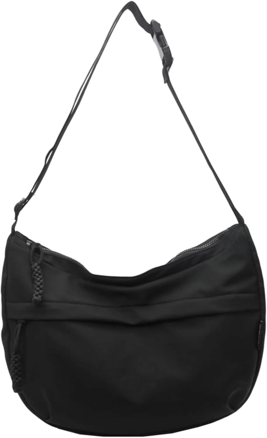 Crossbody Bag Unisex Multi-Pocket Nylon Sport Crescent Shoulder Purse Oxford Braid Zip Slouchy Dumpling Bag