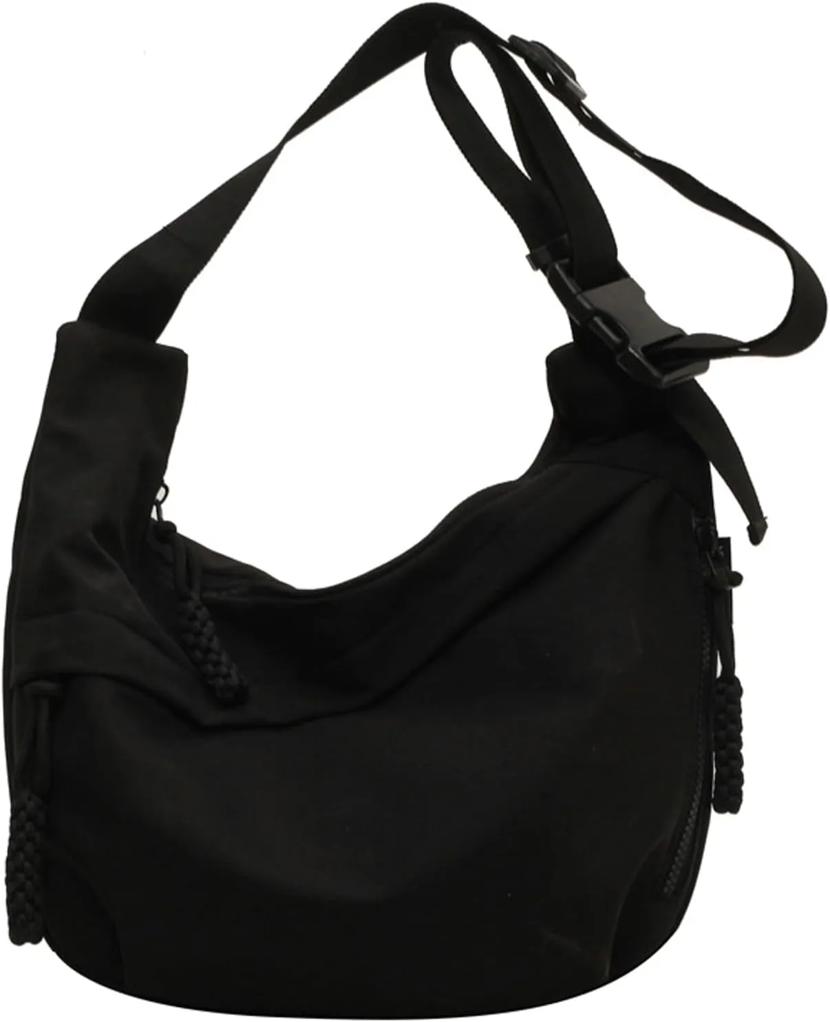 Crossbody Bag Unisex Multi-Pocket Nylon Sport Crescent Shoulder Purse Oxford Braid Zip Slouchy Dumpling Bag
