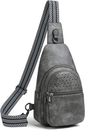 Crossbody Bags for Women 4-Pockets Sling Bag Fanny Pack Chest Purse Backpack Casual Daypacks Travel Shopping