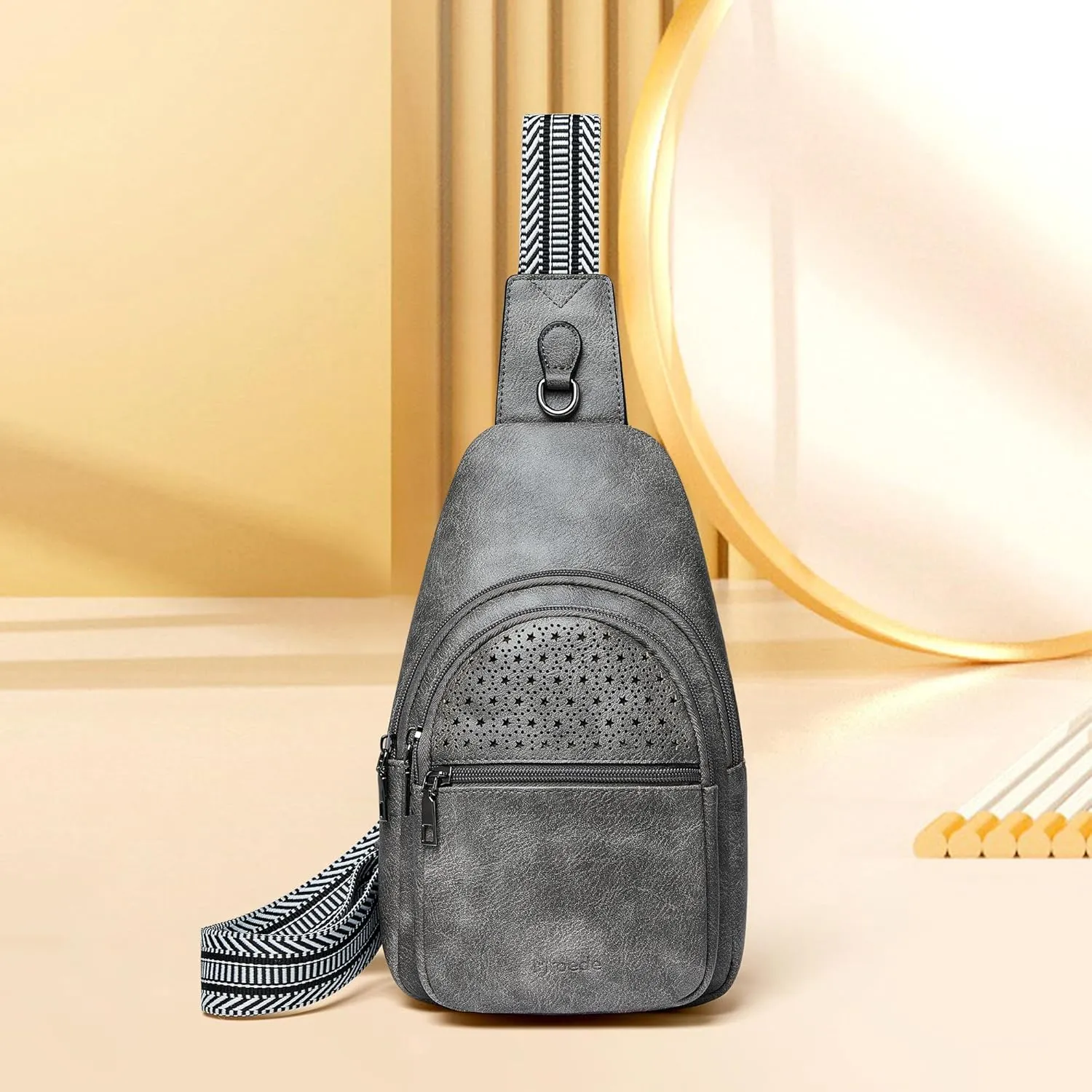 Crossbody Bags for Women 4-Pockets Sling Bag Fanny Pack Chest Purse Backpack Casual Daypacks Travel Shopping