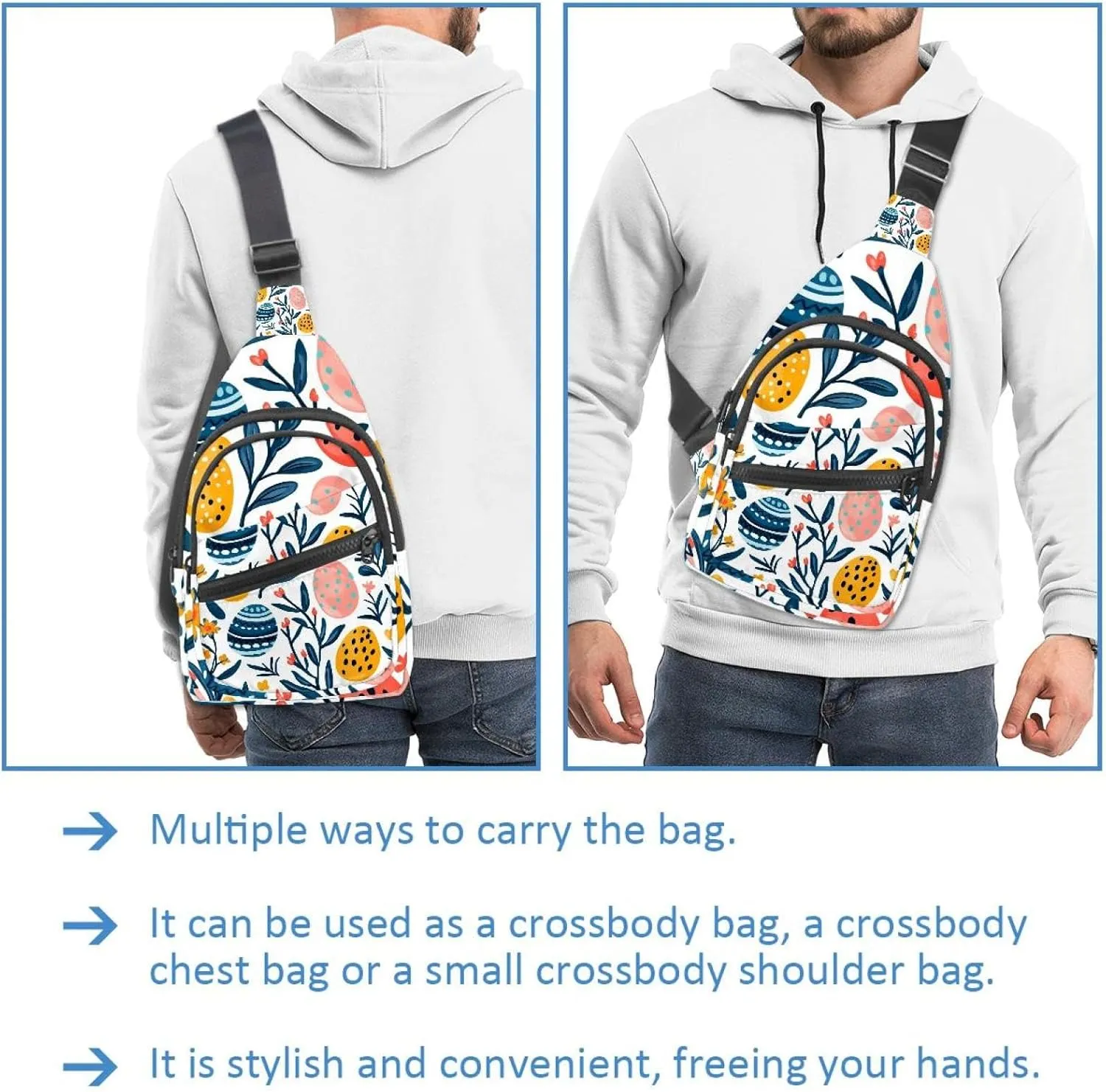 Crossbody Bags for Women Cross Body Bag for Woman Sling Bag Crossbody Bag Happy Easter Sling Backpack Travel