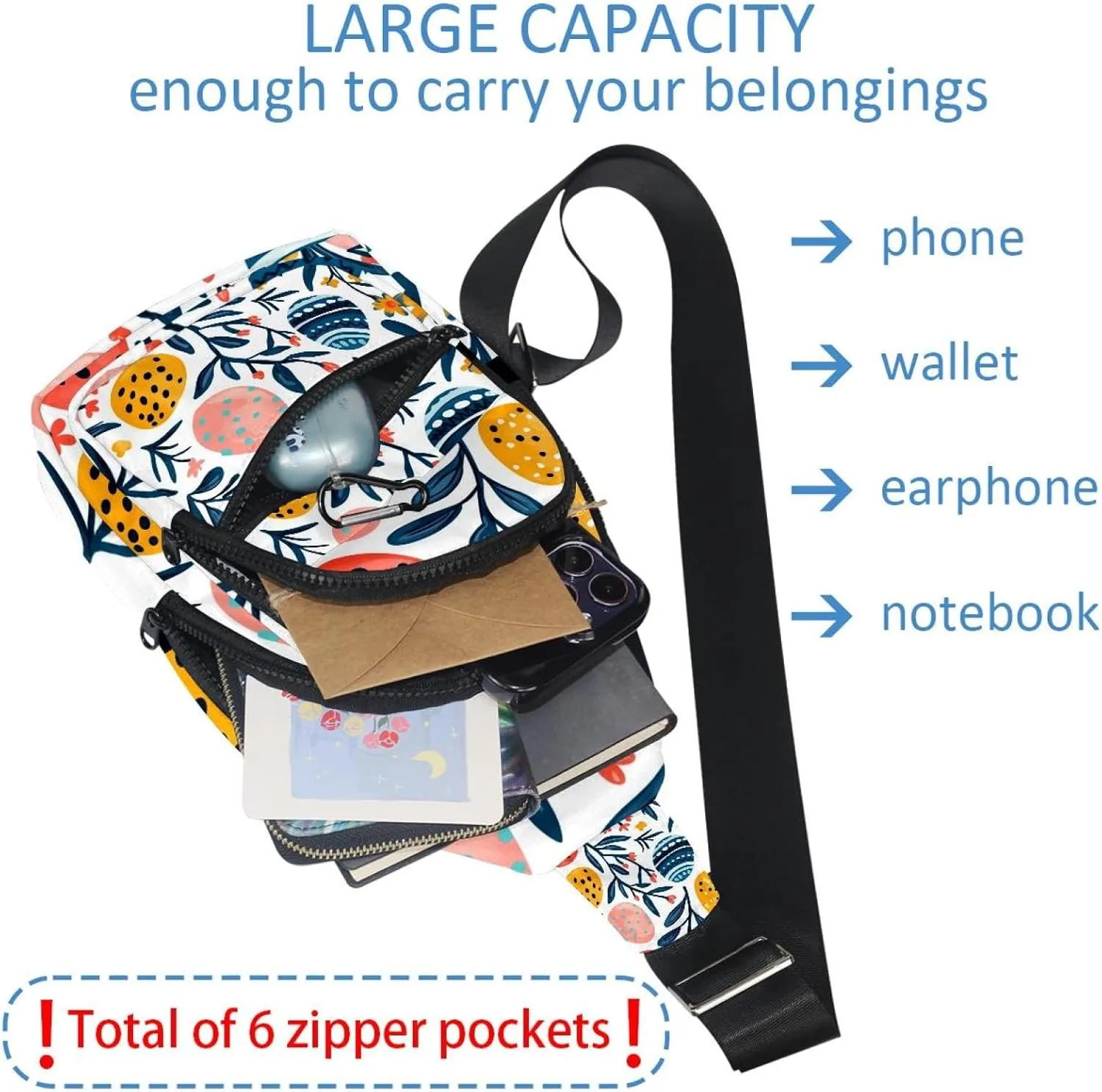 Crossbody Bags for Women Cross Body Bag for Woman Sling Bag Crossbody Bag Happy Easter Sling Backpack Travel