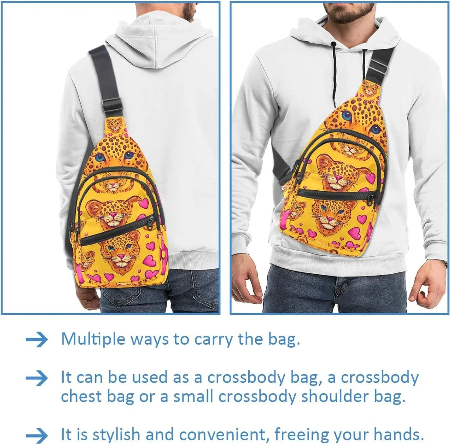 Crossbody Bags for Women Cross Body Bag for Woman Sling Bag Crossbody Bag Hearth Leopard (2) Sling Backpack Travel
