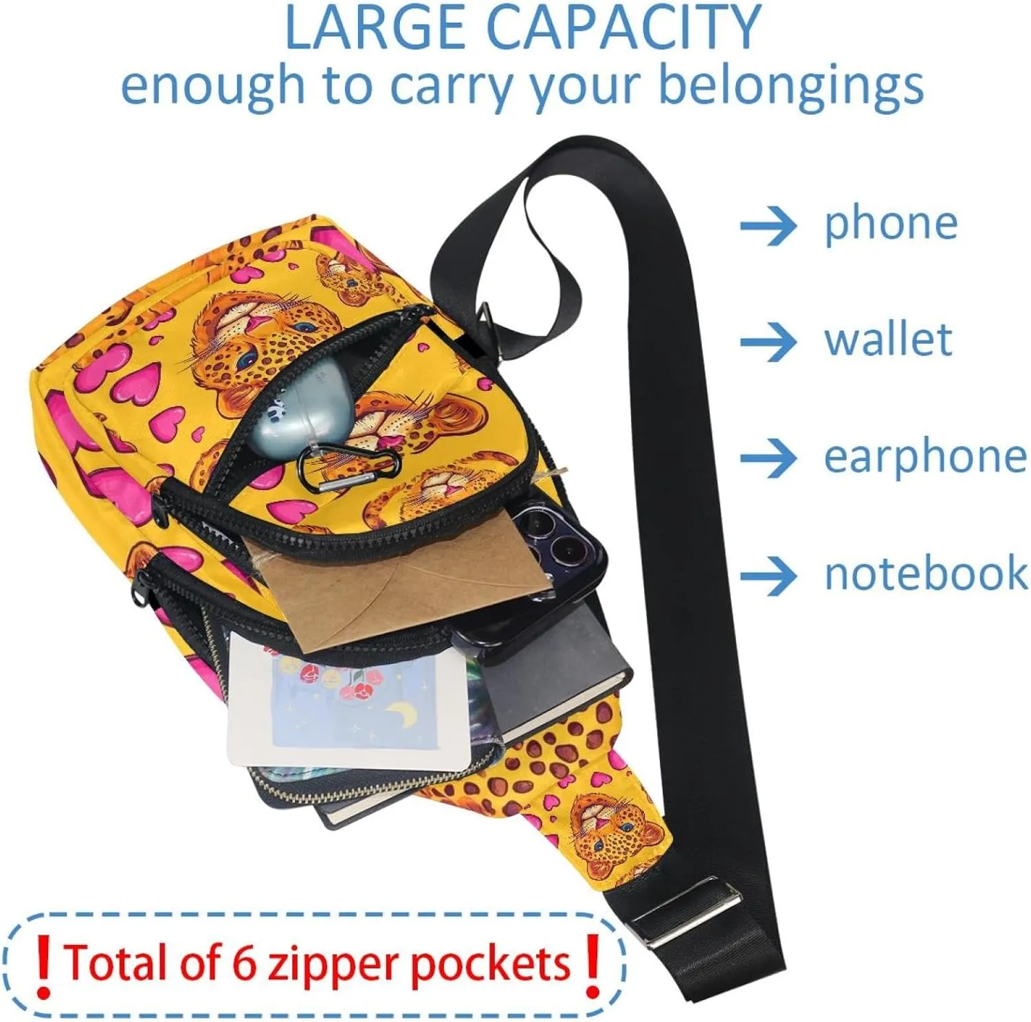 Crossbody Bags for Women Cross Body Bag for Woman Sling Bag Crossbody Bag Hearth Leopard (2) Sling Backpack Travel