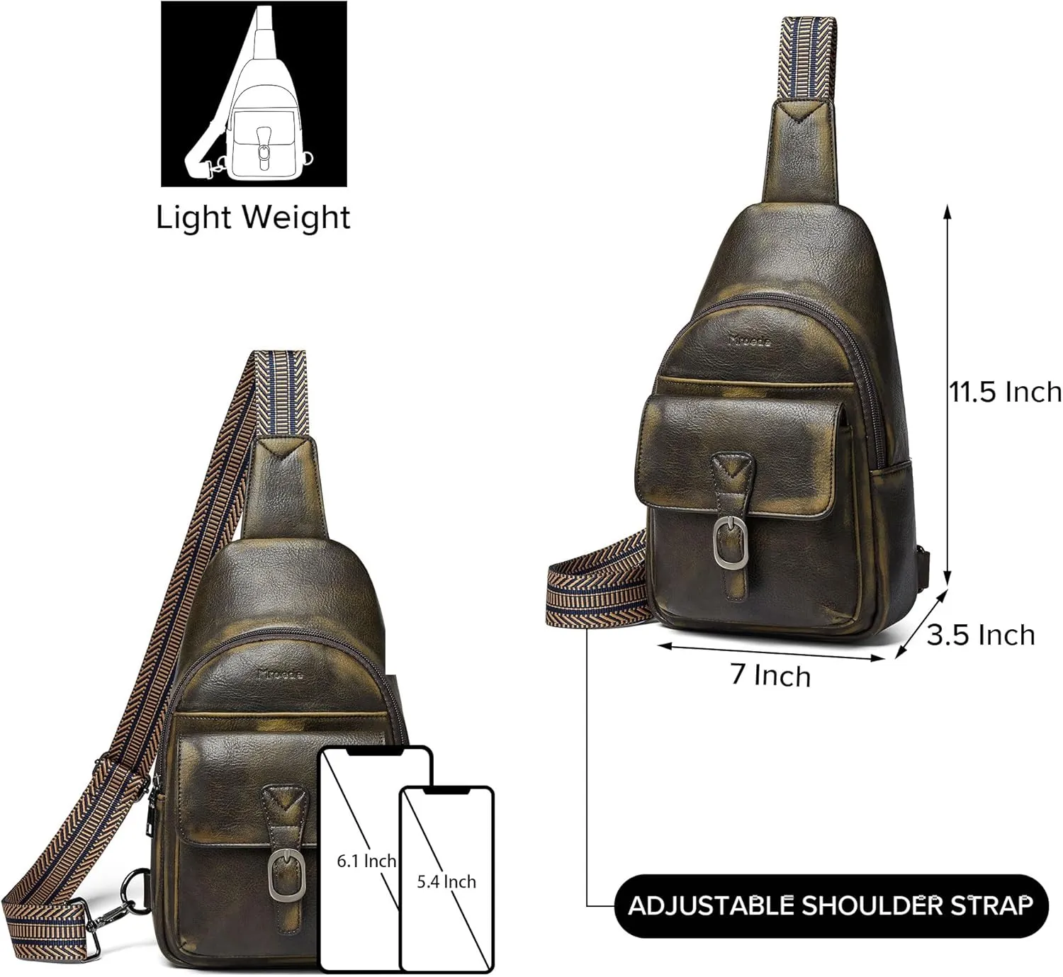 Crossbody Bags for Women Men Sling Bag 5 Pockets Fanny Pack Sling Backpack Chest Daypack Travel Purse Anti Theft