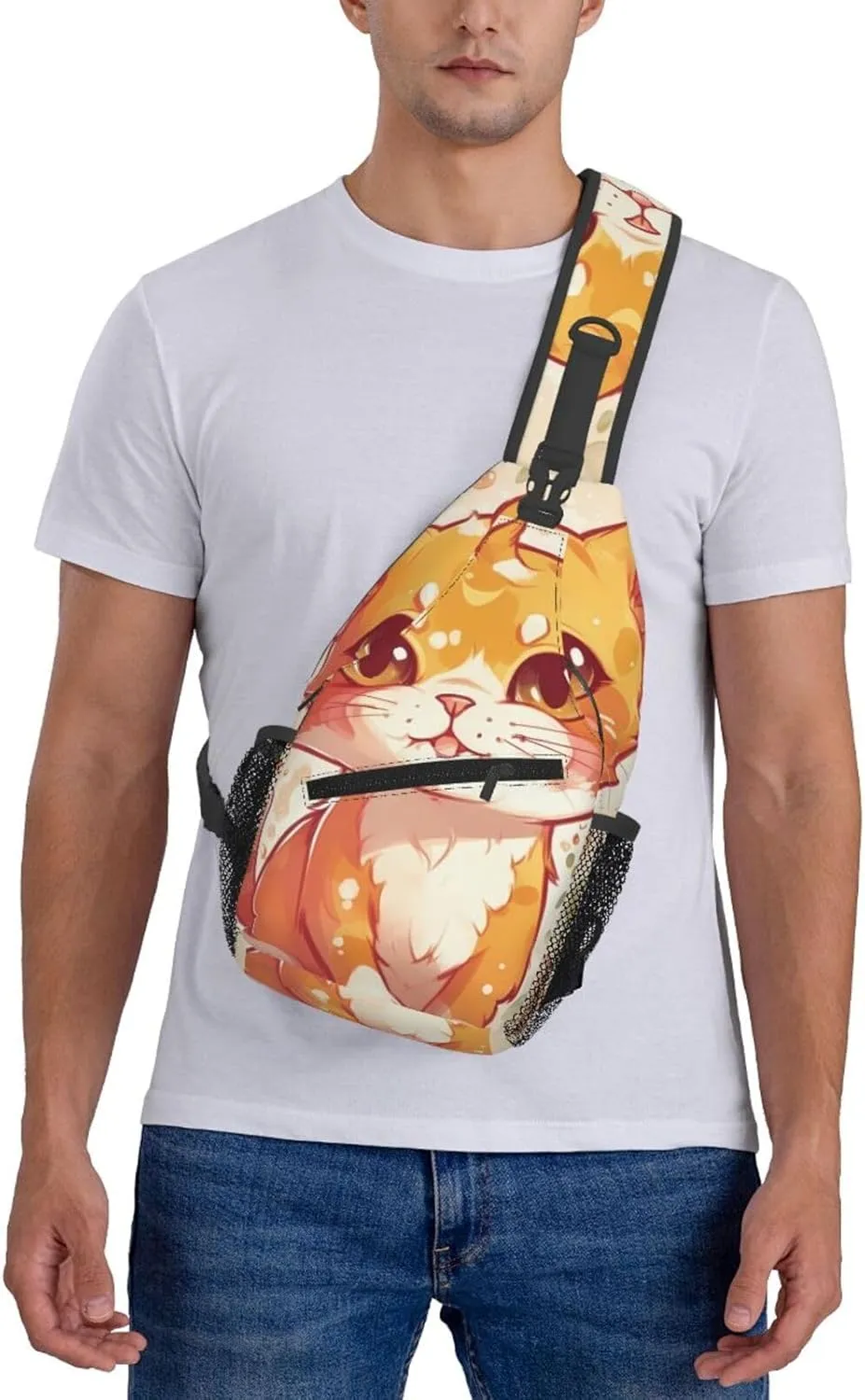 Crossbody Bags for Women Men Trendy Sling Bag Casual Chest Bag Golden Leaves Shoulder Bag for Travel Sport