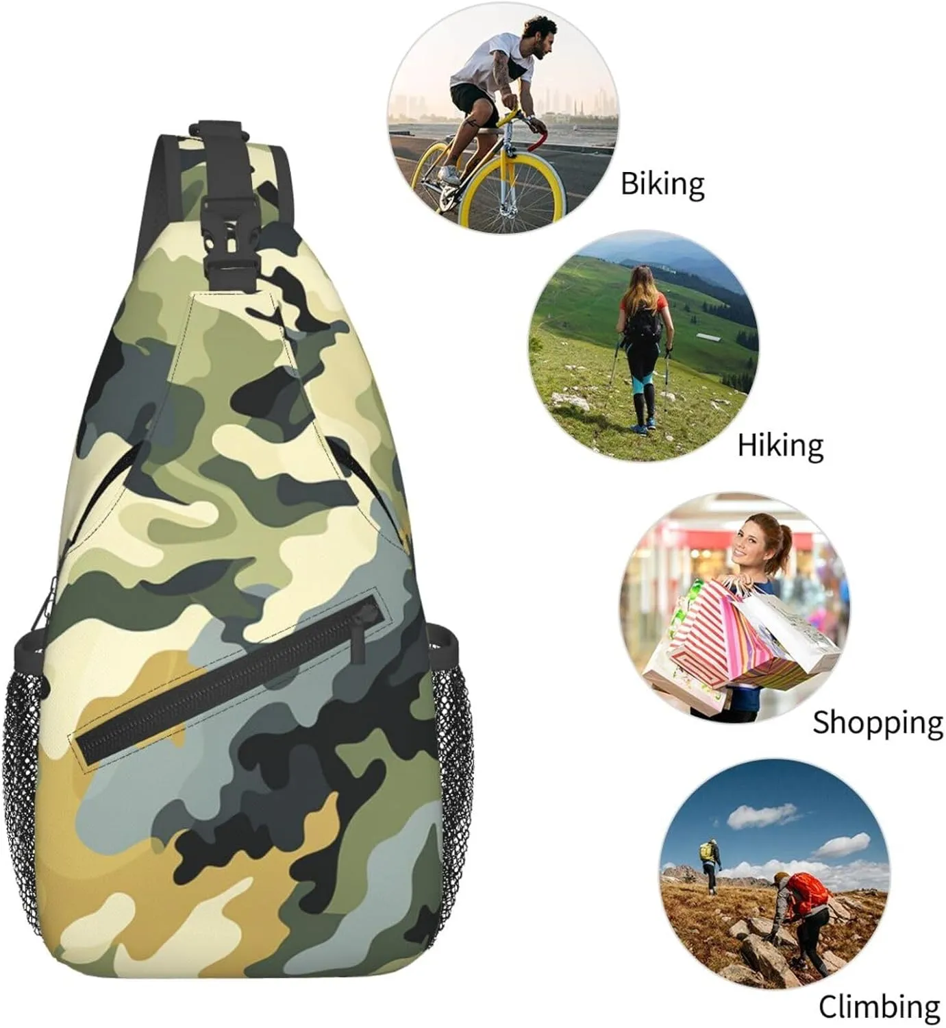 Crossbody Bags for Women Men Trendy Sling Bag Casual Chest Bag Heart Shape and Bunny Shoulder Bag for Travel Sport