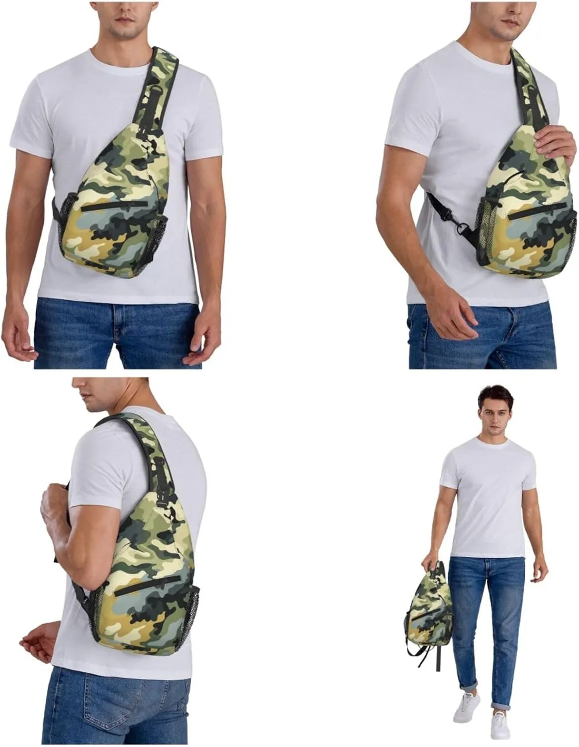 Crossbody Bags for Women Men Trendy Sling Bag Casual Chest Bag Heart Shape and Bunny Shoulder Bag for Travel Sport