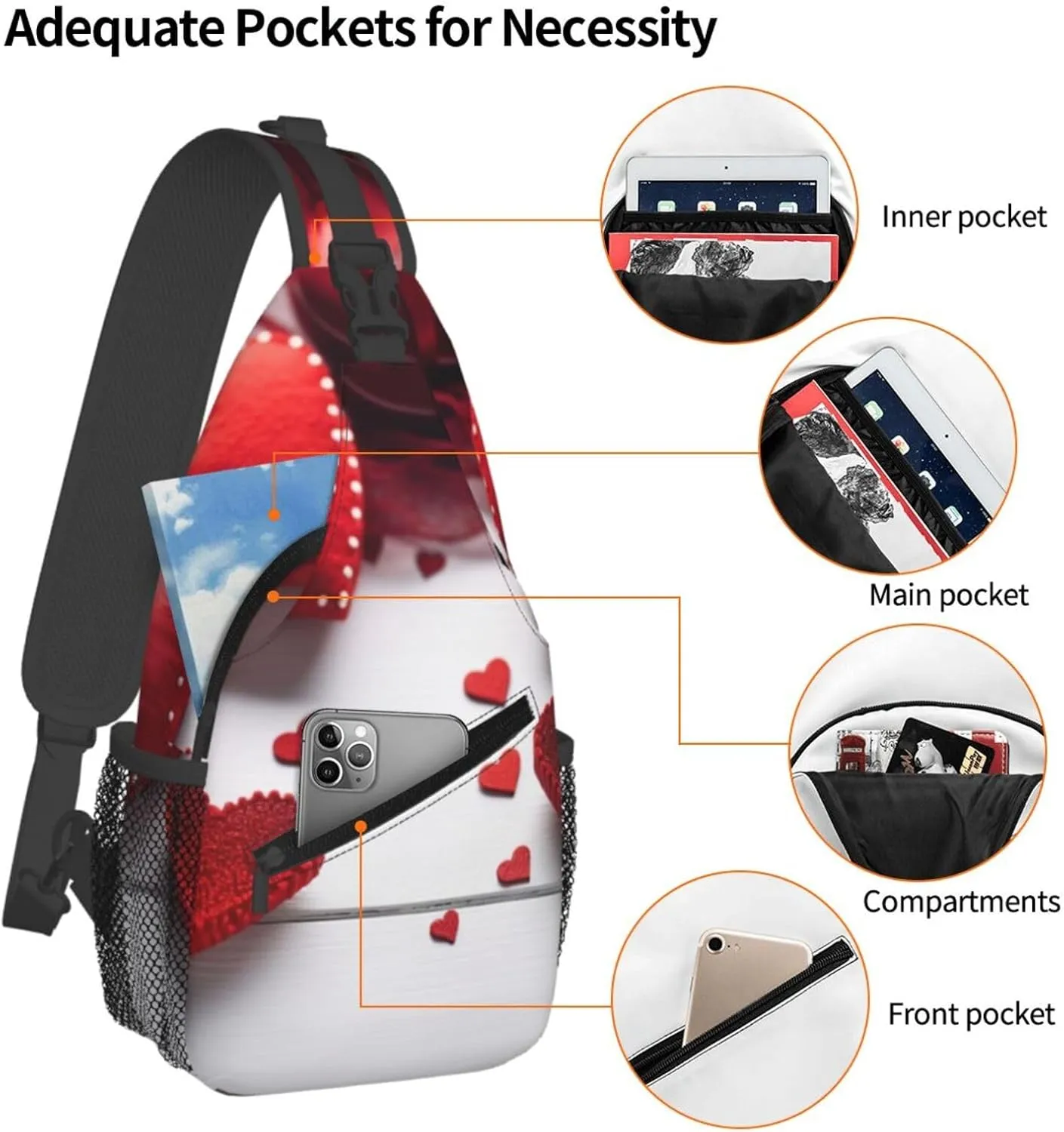 Crossbody Bags for Women Men Trendy Sling Bag Casual Chest Bag Heron Shoulder Bag for Travel Sport