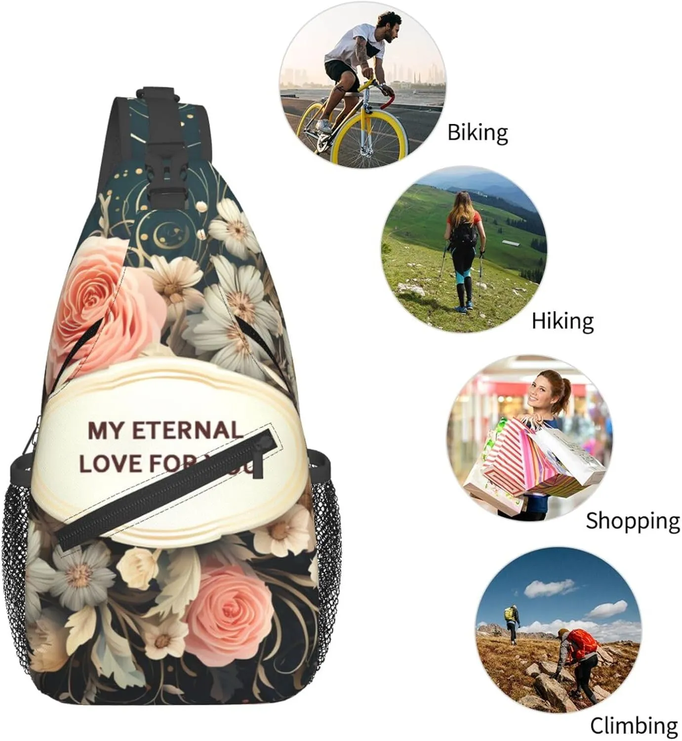 Crossbody Bags for Women Men Trendy Sling Bag Casual Chest Bag Mexican Folk Art Patterns Shoulder Bag for Travel Sport