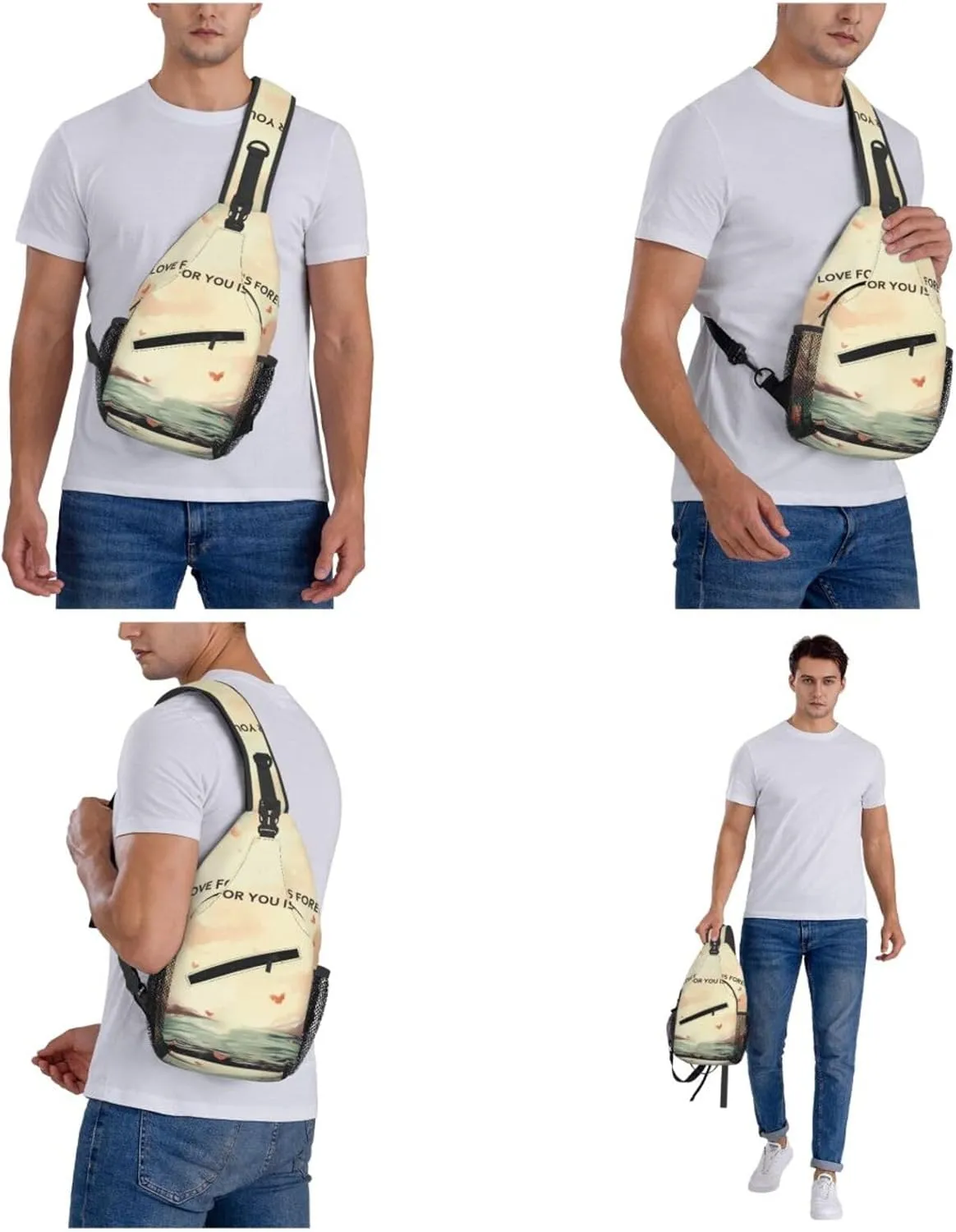 Crossbody Bags for Women Men Trendy Sling Bag Casual Chest Bag Mexican Folk Art Patterns Shoulder Bag for Travel Sport