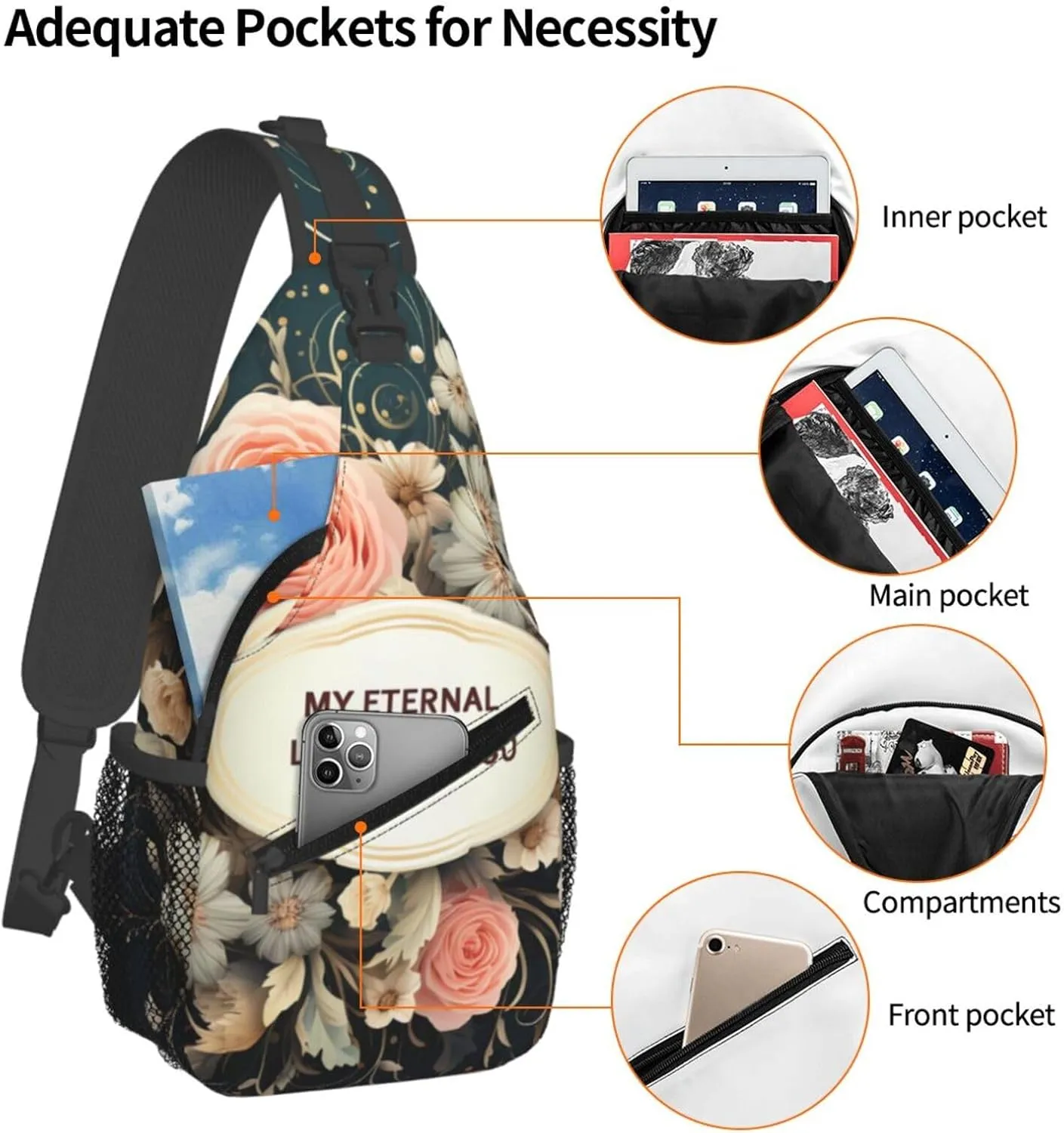 Crossbody Bags for Women Men Trendy Sling Bag Casual Chest Bag Mexican Folk Art Patterns Shoulder Bag for Travel Sport
