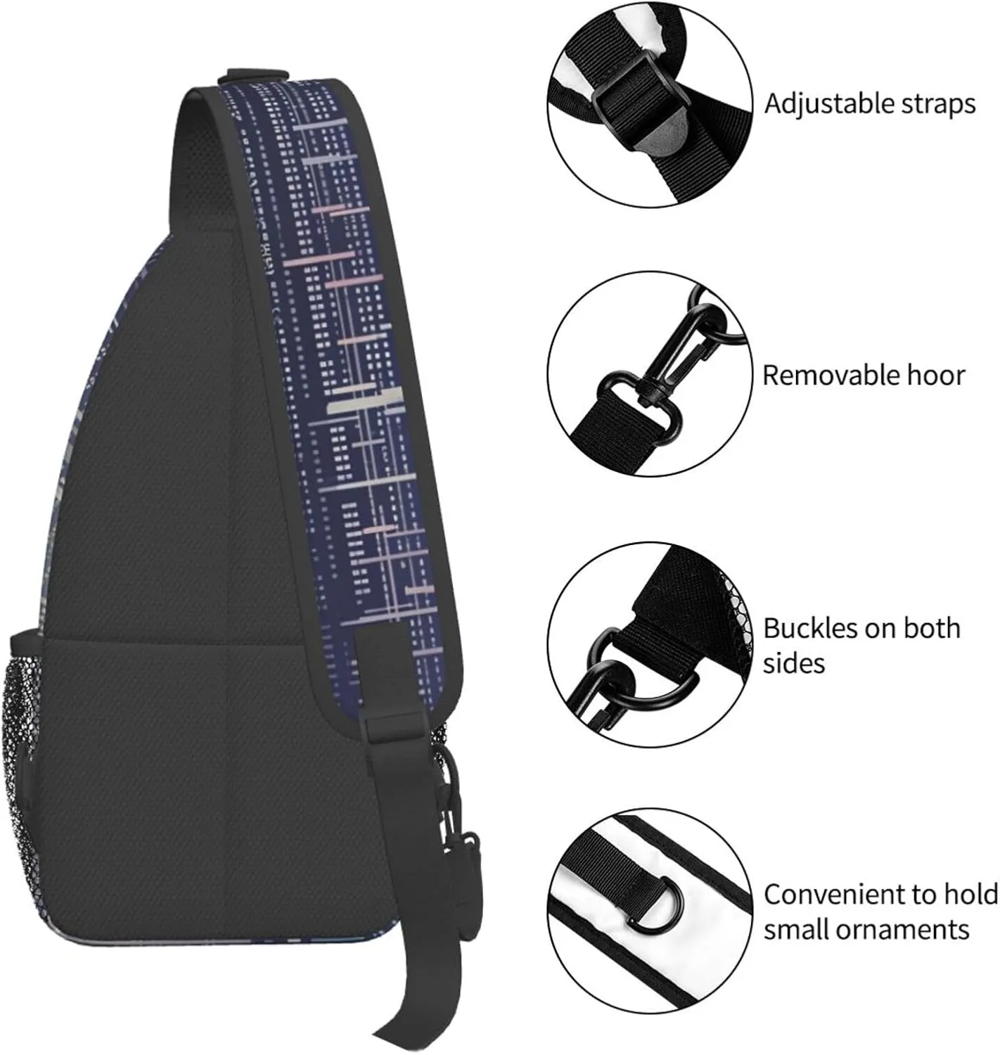 Crossbody Bags for Women Men Trendy Sling Bag Casual Chest Bag Polka Dot Sweater Dog Shoulder Bag for Travel Sport