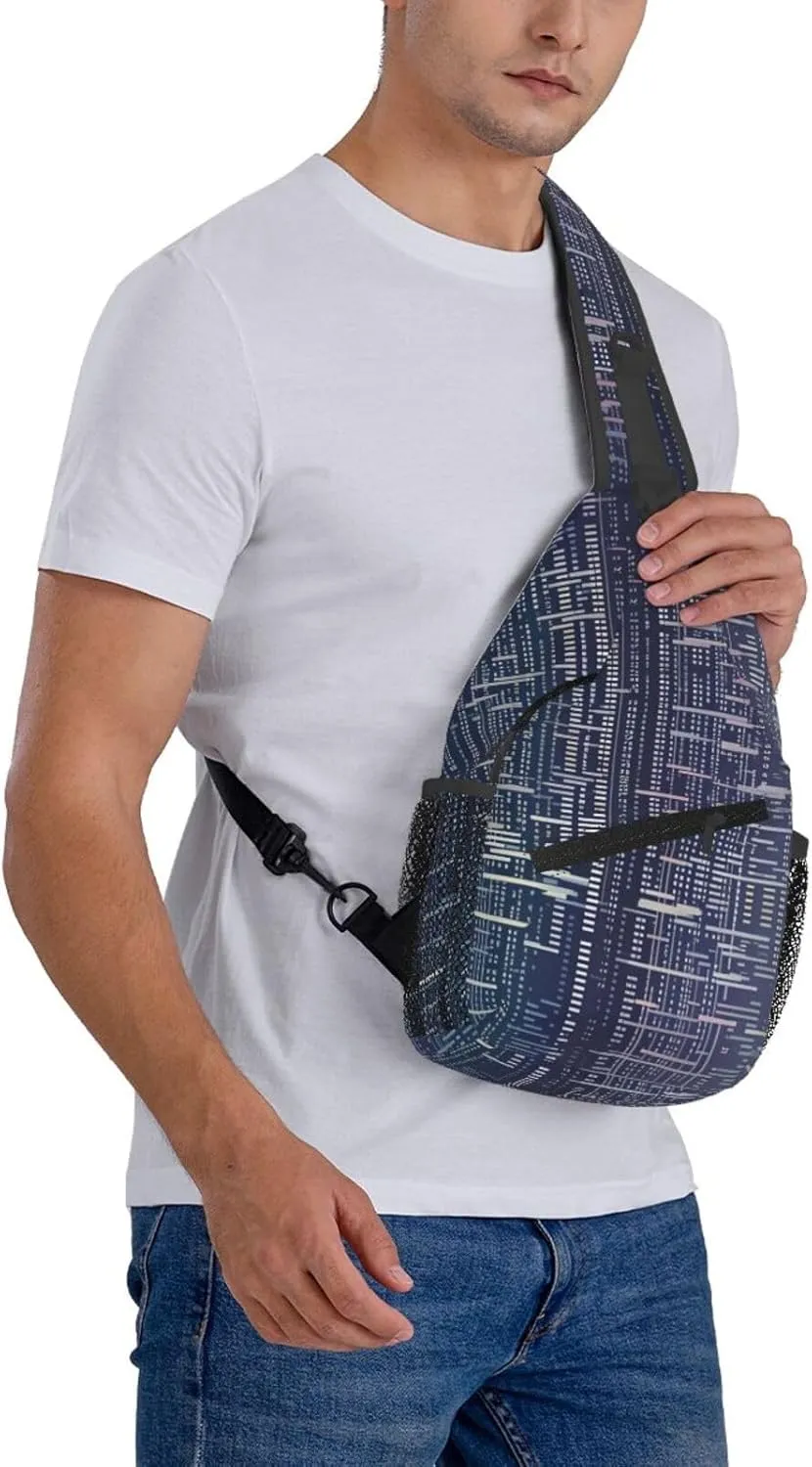 Crossbody Bags for Women Men Trendy Sling Bag Casual Chest Bag Polka Dot Sweater Dog Shoulder Bag for Travel Sport