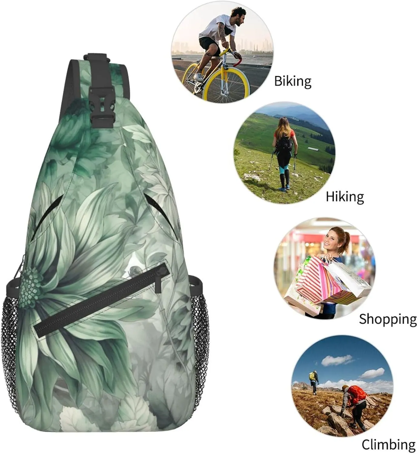 Crossbody Bags for Women Men Trendy Sling Bag Casual Chest Bag Polka Dot Sweater Dog Shoulder Bag for Travel Sport