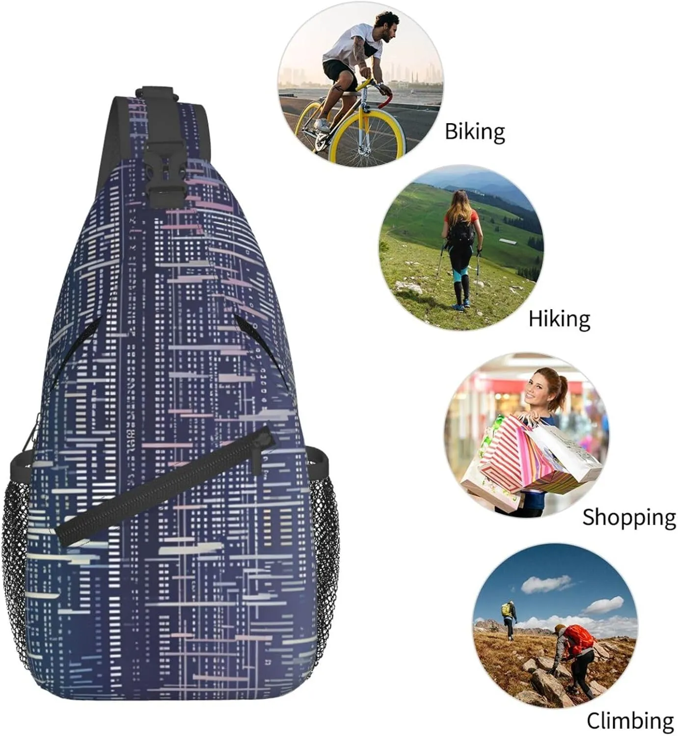 Crossbody Bags for Women Men Trendy Sling Bag Casual Chest Bag Polka Dot Sweater Dog Shoulder Bag for Travel Sport