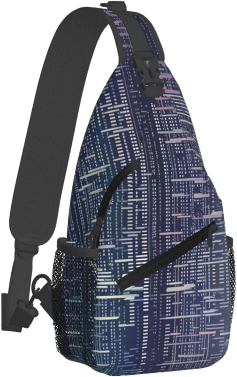 Crossbody Bags for Women Men Trendy Sling Bag Casual Chest Bag Polka Dot Sweater Dog Shoulder Bag for Travel Sport