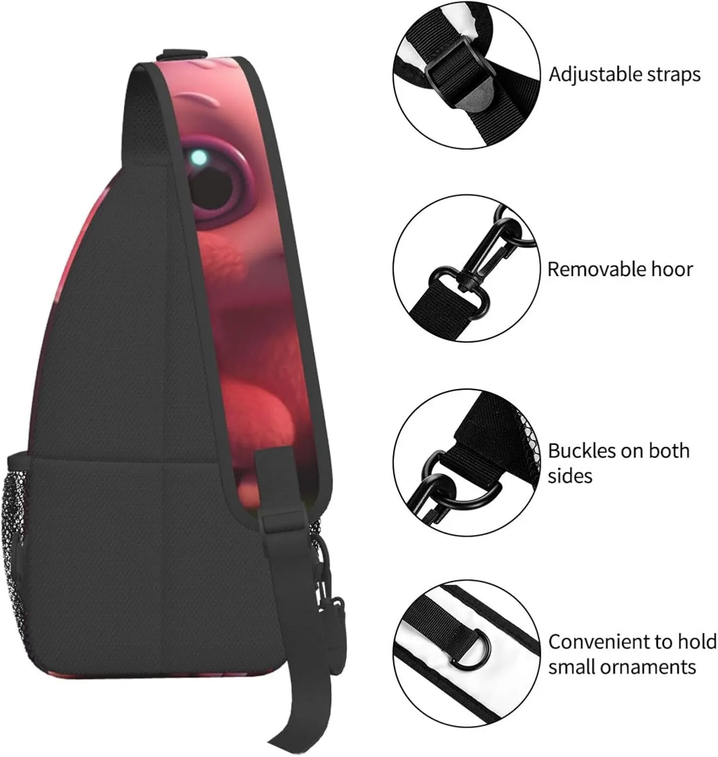 Crossbody Bags for Women Men Trendy Sling Bag Casual Chest Bag Repeating Bunny Pattern Shoulder Bag for Travel Sport