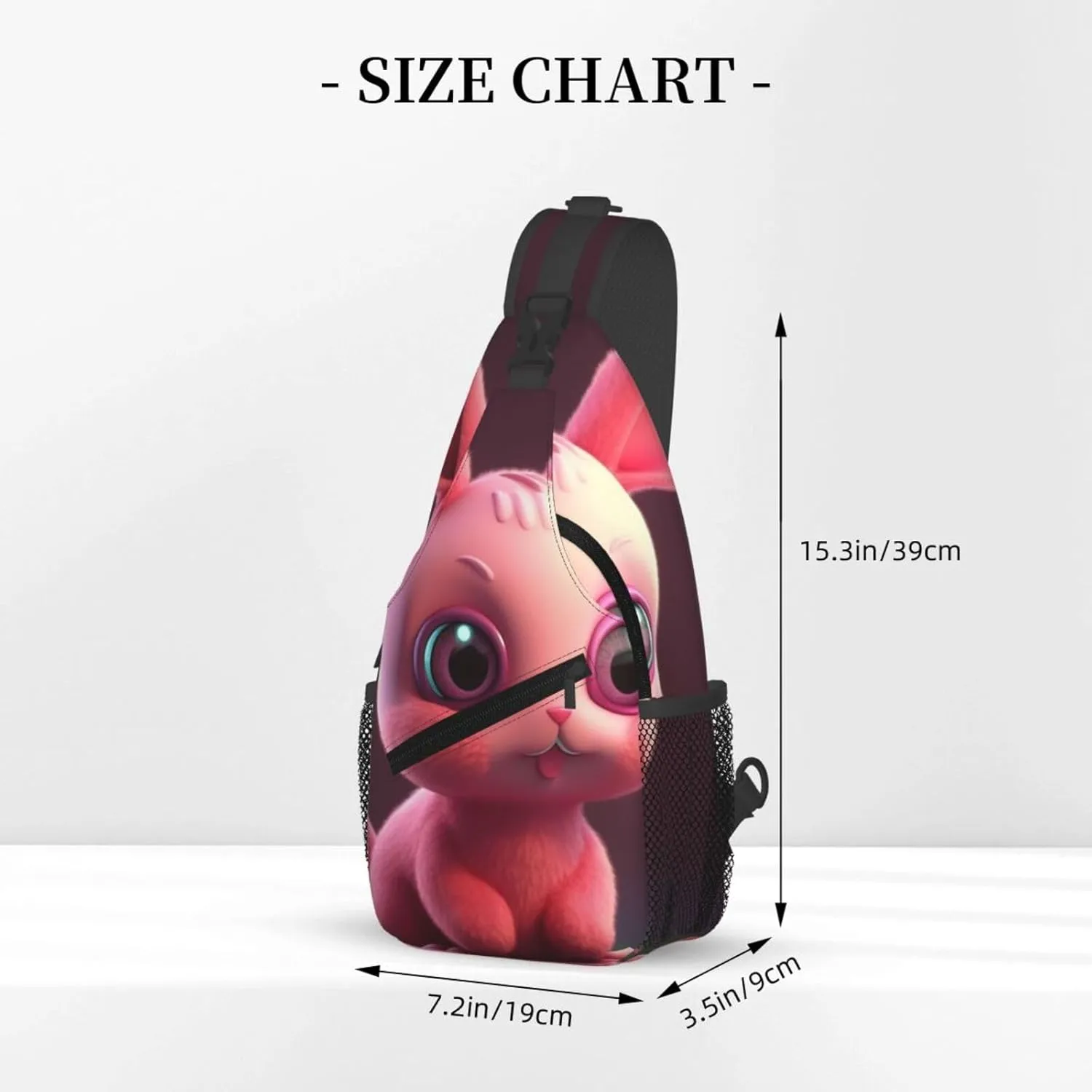 Crossbody Bags for Women Men Trendy Sling Bag Casual Chest Bag Repeating Bunny Pattern Shoulder Bag for Travel Sport