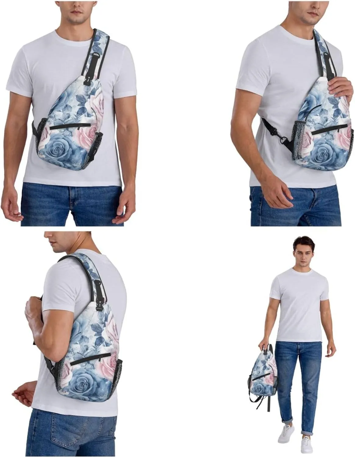 Crossbody Bags for Women Men Trendy Sling Bag Casual Chest Bag Yellow Pattern Shoulder Bag for Travel Sport