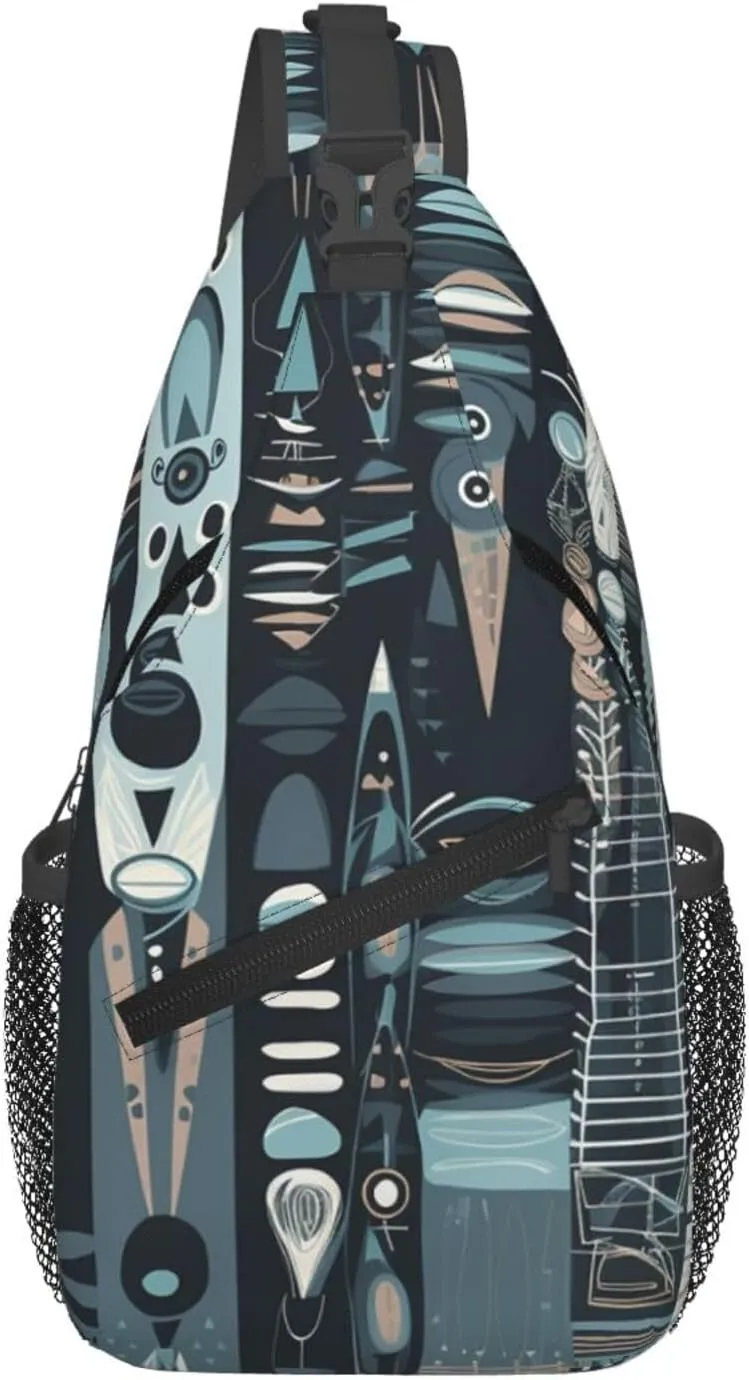 Crossbody Bags for Women Men Trendy Sling Bag Casual Chest Bag Yellow Pattern Shoulder Bag for Travel Sport