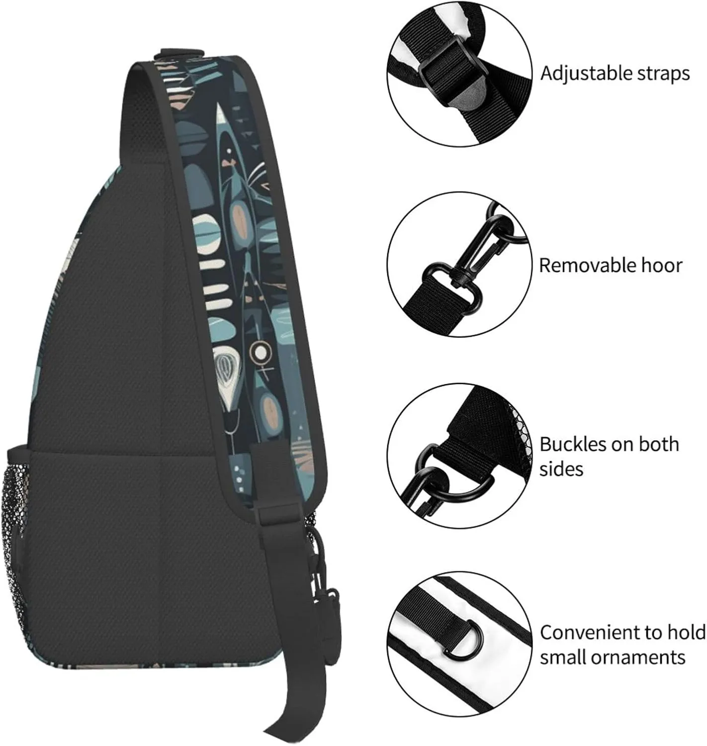Crossbody Bags for Women Men Trendy Sling Bag Casual Chest Bag Yellow Pattern Shoulder Bag for Travel Sport