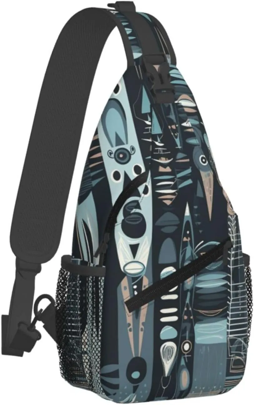 Crossbody Bags for Women Men Trendy Sling Bag Casual Chest Bag Yellow Pattern Shoulder Bag for Travel Sport
