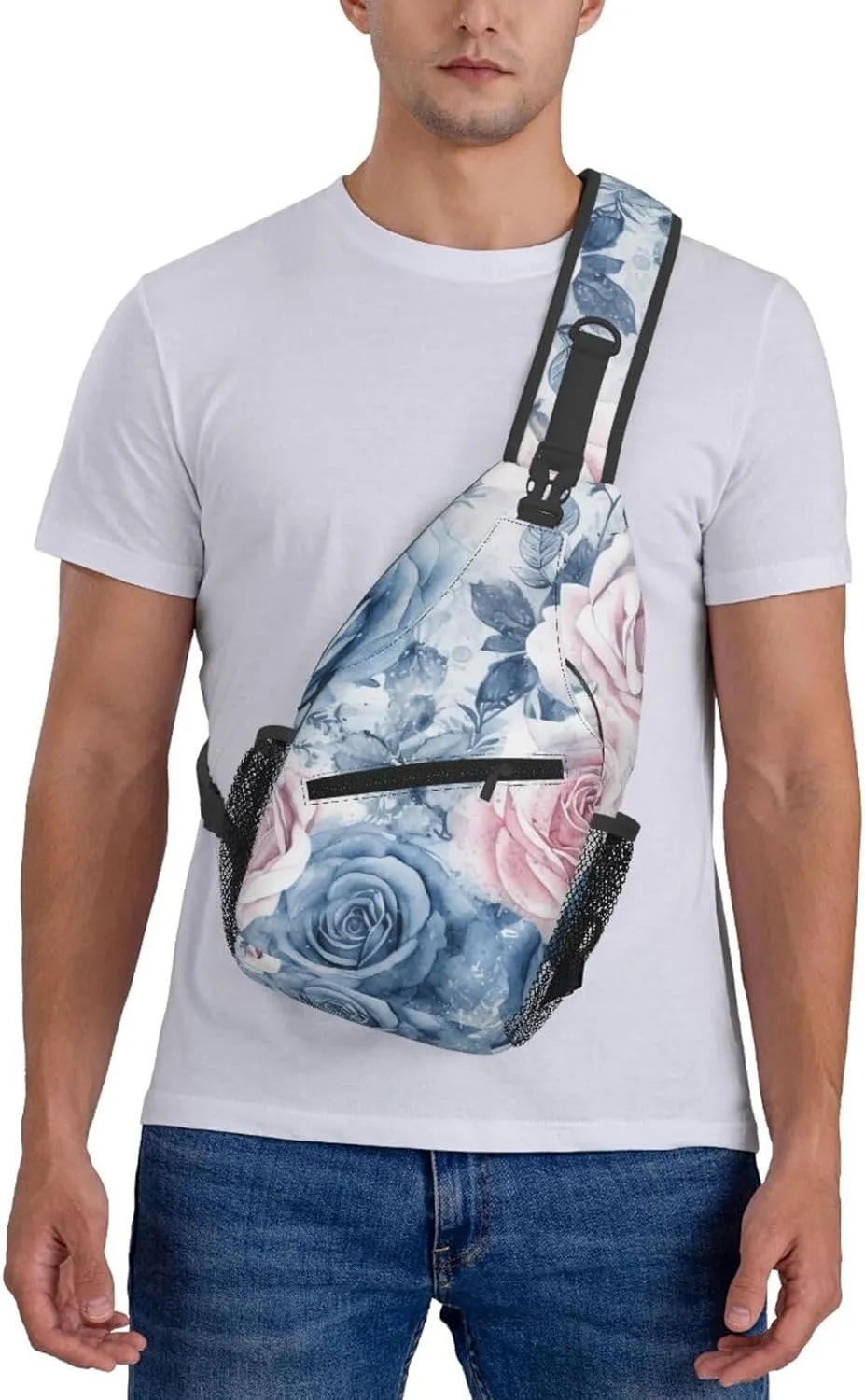 Crossbody Bags for Women Men Trendy Sling Bag Casual Chest Bag Yellow Pattern Shoulder Bag for Travel Sport