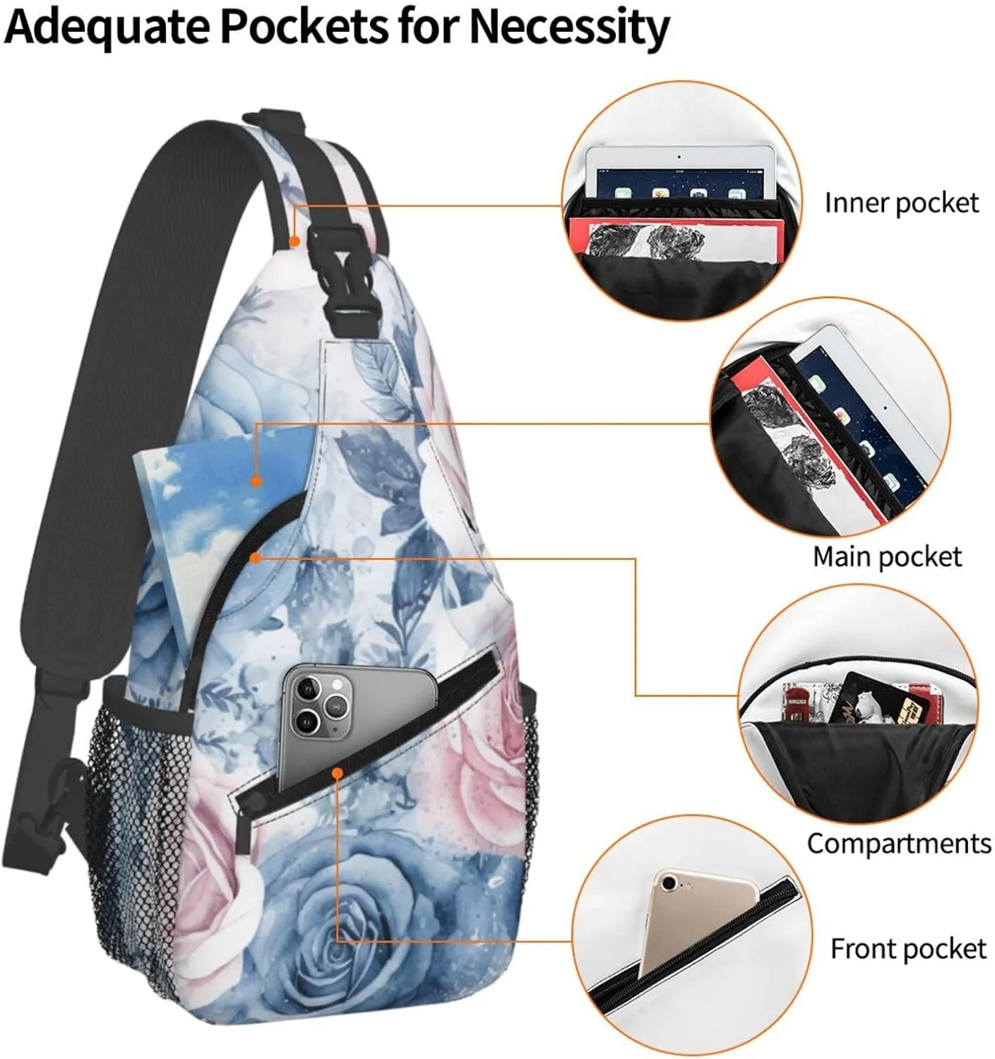 Crossbody Bags for Women Men Trendy Sling Bag Casual Chest Bag Yellow Pattern Shoulder Bag for Travel Sport