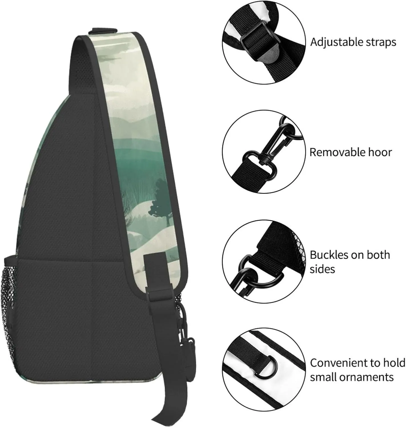Crossbody Bags for Women Men Trendy Sling Bag Casual Chest Bag Yellow Pattern Shoulder Bag for Travel Sport
