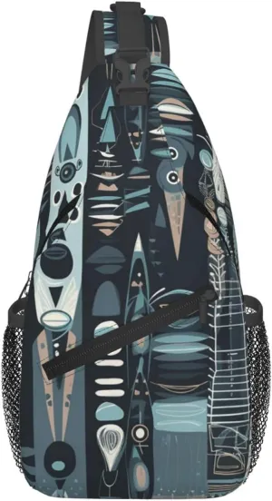 Crossbody Bags for Women Men Trendy Sling Bag Casual Chest Bag Yellow Pattern Shoulder Bag for Travel Sport