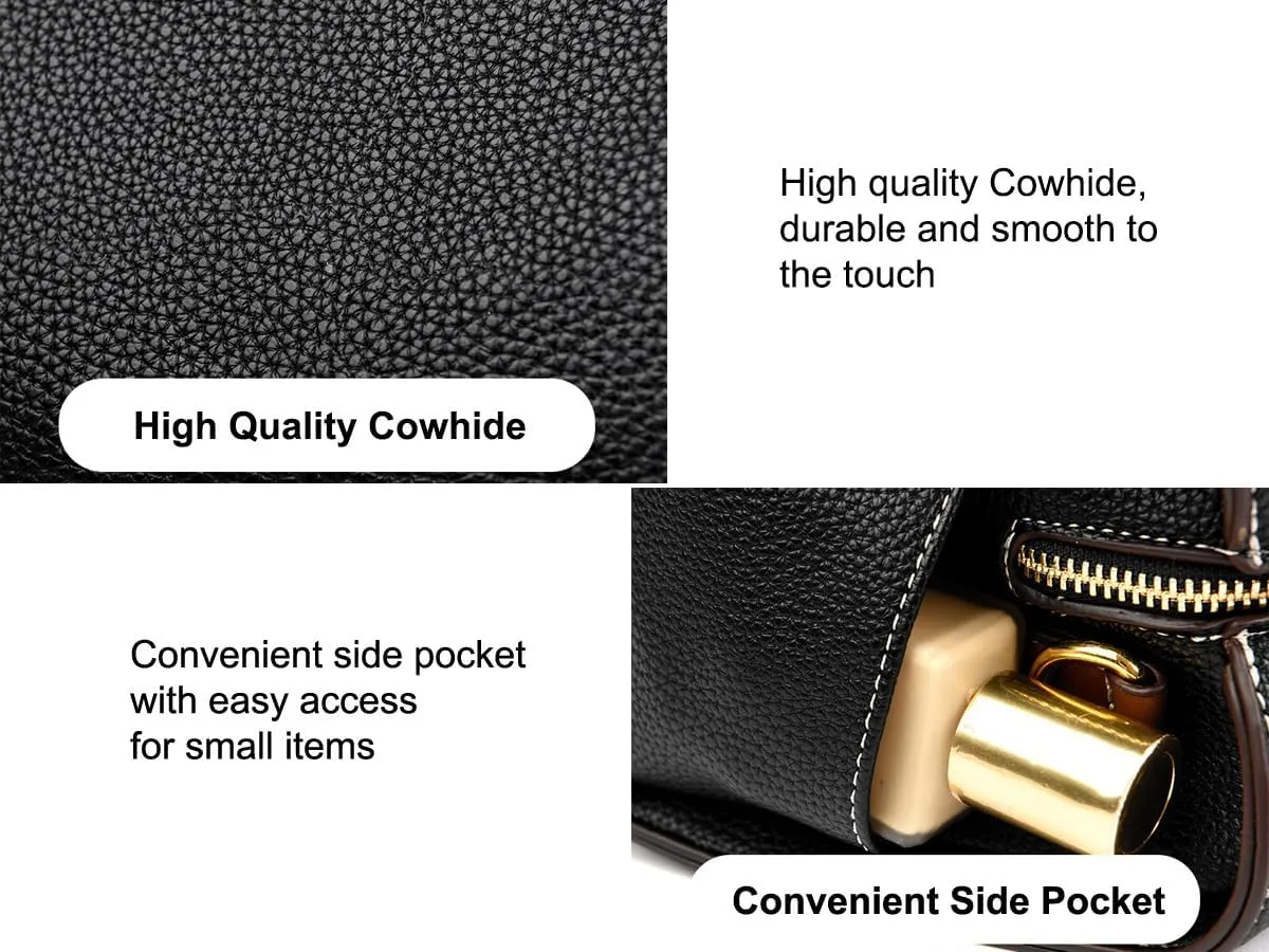 Crossbody Bags for Women Shoulder Handbags Dual Straps, Dual Directional Zipper Closure, Medium Size in 4 Colors