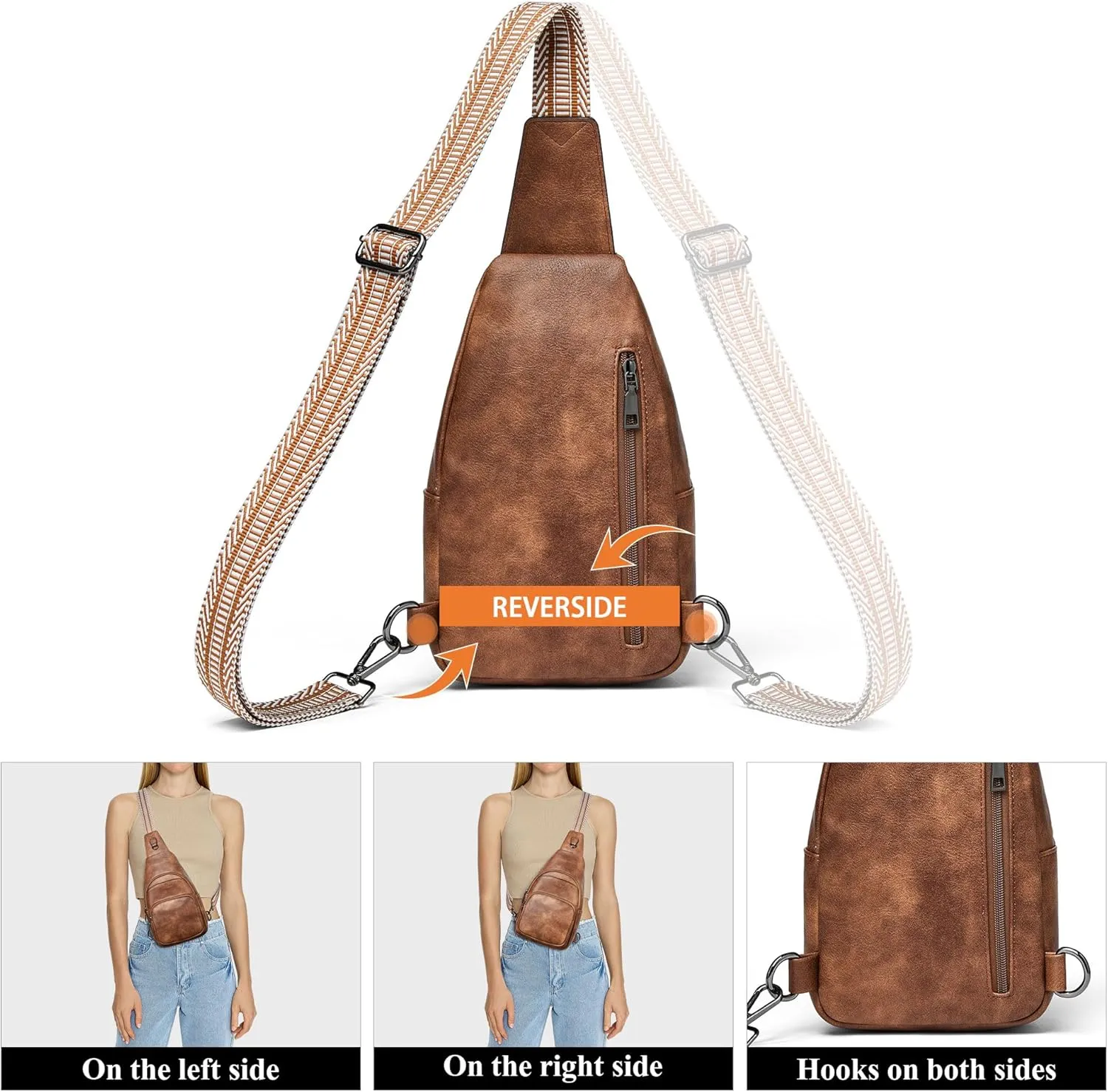 Crossbody Bags for Women Sling Bag Fanny Pack Casual Daypacks Small Backpack Chest Travel Purse Anti Theft