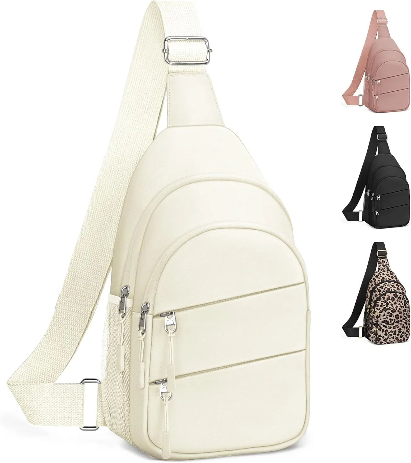 Crossbody Bags for Women, Sling Bag for Men, Small Hiking Backpack Anti Theft Lightweight for Outdoors Travel (L, Beige)