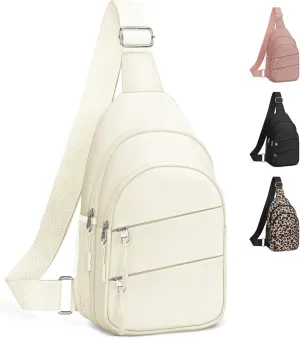 Crossbody Bags for Women, Sling Bag for Men, Small Hiking Backpack Anti Theft Lightweight for Outdoors Travel (L, Beige)