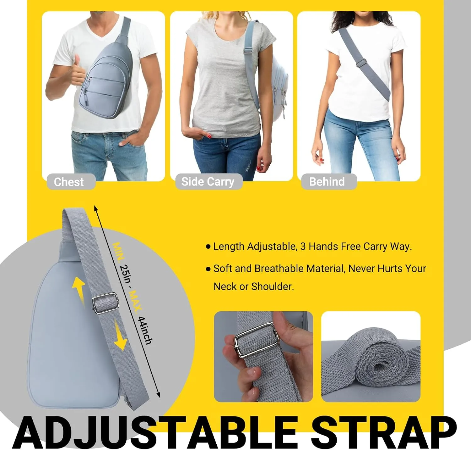 Crossbody Bags for Women, Sling Bag for Men, Small Hiking Backpack Anti Theft Lightweight for Outdoors Travel (M, Blue)