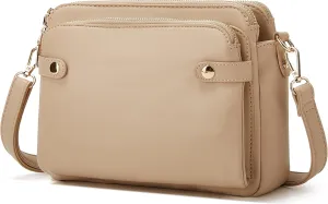 Crossbody Bags for Women Three-Layer Shoulder Bag Vegan Leather Multiple Compartments Handbag Purses Satchel Hobo Clutch 2024