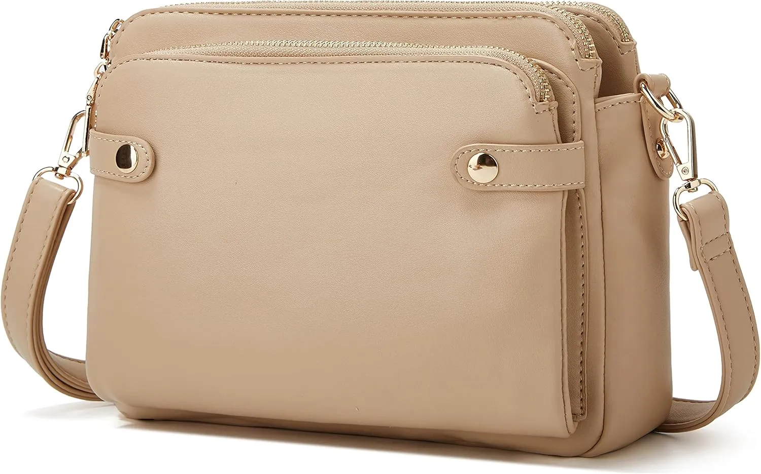 Crossbody Bags for Women Three-Layer Shoulder Bag Vegan Leather Multiple Compartments Handbag Purses Satchel Hobo Clutch 2024