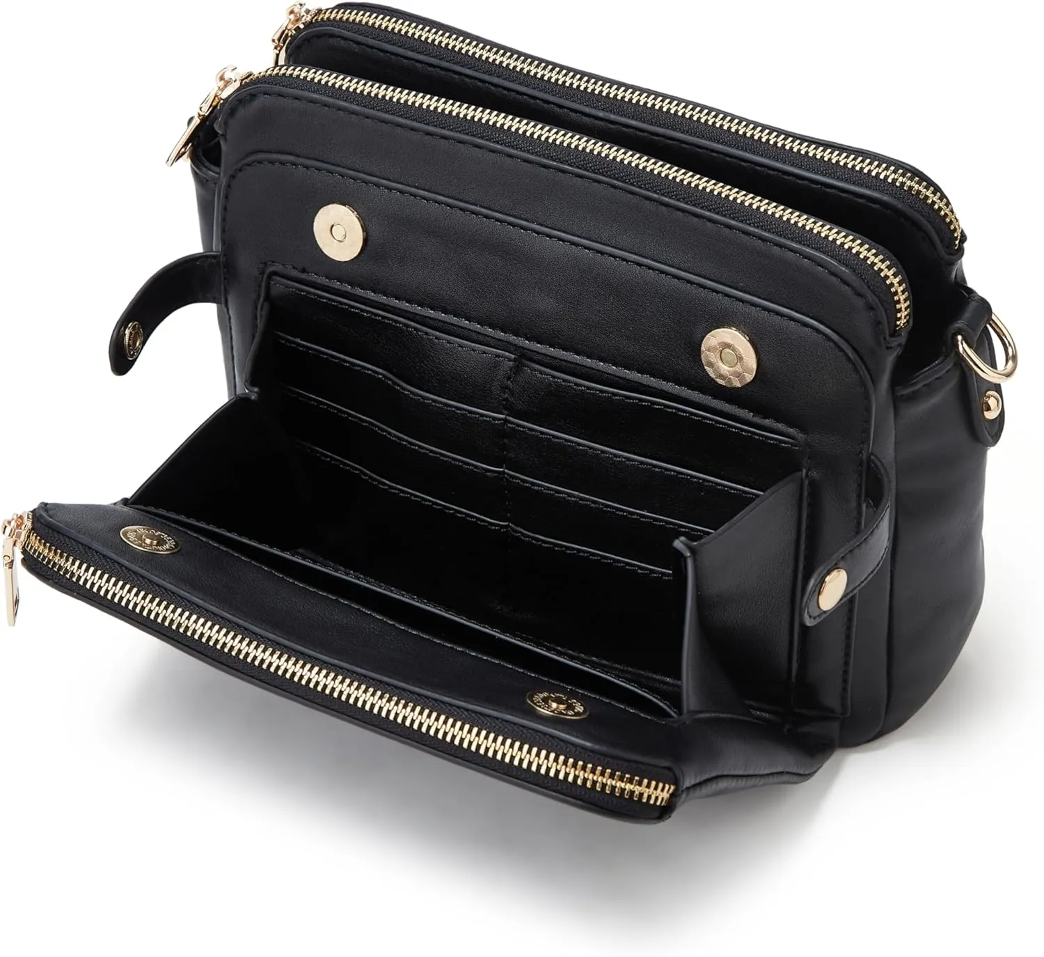 Crossbody Bags for Women Three-Layer Shoulder Bag Vegan Leather Multiple Compartments Handbag Purses Satchel Hobo Clutch 2024