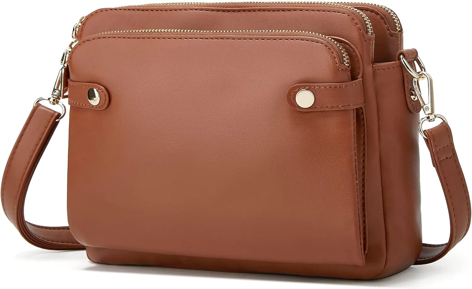Crossbody Bags for Women Three-Layer Shoulder Bag Vegan Leather Multiple Compartments Handbag Purses Satchel Hobo Clutch