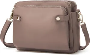Crossbody Bags for Women Three-Layer Shoulder Bag Vegan Leather Multiple Compartments Handbag Purses Satchel Hobo Clutch