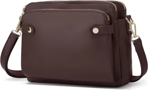 Crossbody Bags for Women Three-Layer Shoulder Bag Vegan Leather Multiple Compartments Handbag Purses Satchel Hobo Clutch
