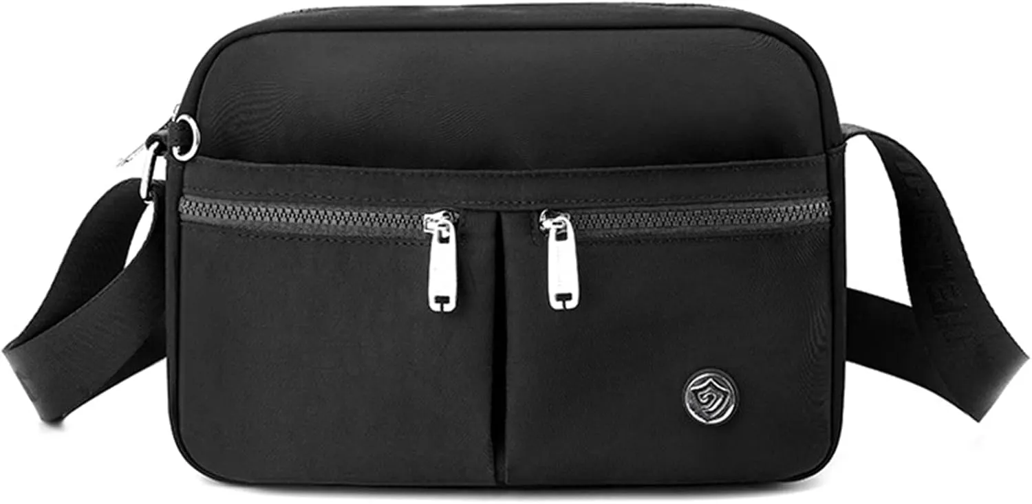 Crossbody Bags for Women Waterproof Shoulder Bags Casual Nylon Purse Handbag Multi Pocket Lightweight Travel Purse (Red)