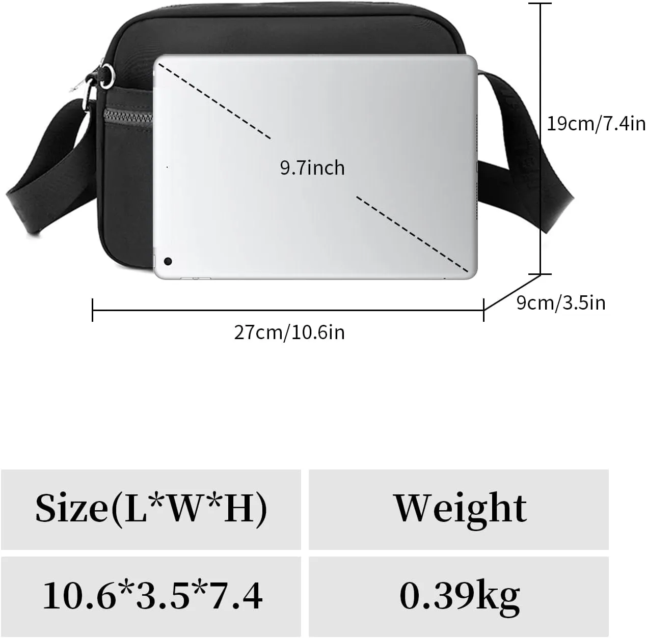 Crossbody Bags for Women Waterproof Shoulder Bags Casual Nylon Purse Handbag Multi Pocket Lightweight Travel Purse (Red)