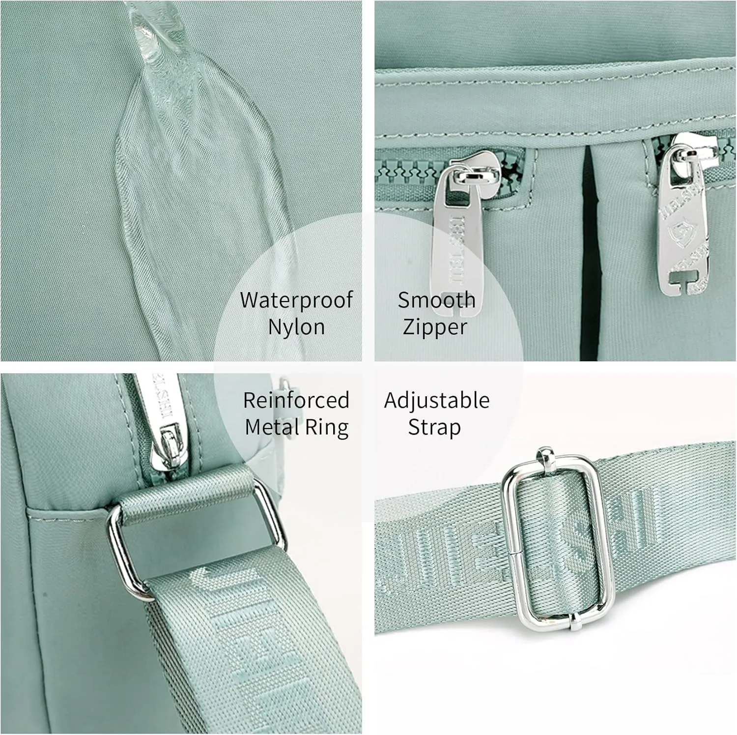 Crossbody Bags for Women Waterproof Shoulder Bags Casual Nylon Purse Handbag Multi Pocket Lightweight Travel Purse (Red)