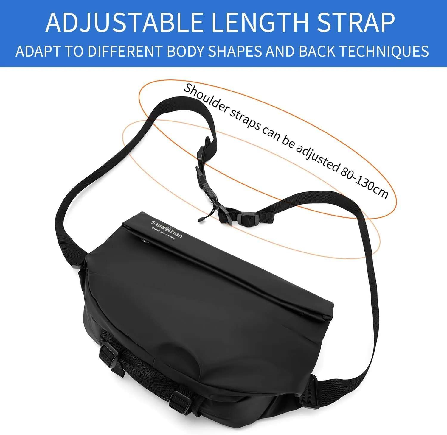 crossbody bags for women，crossbody bag，fanny pack for men，travel essentials，man purse for men，man bag (Black, Large)