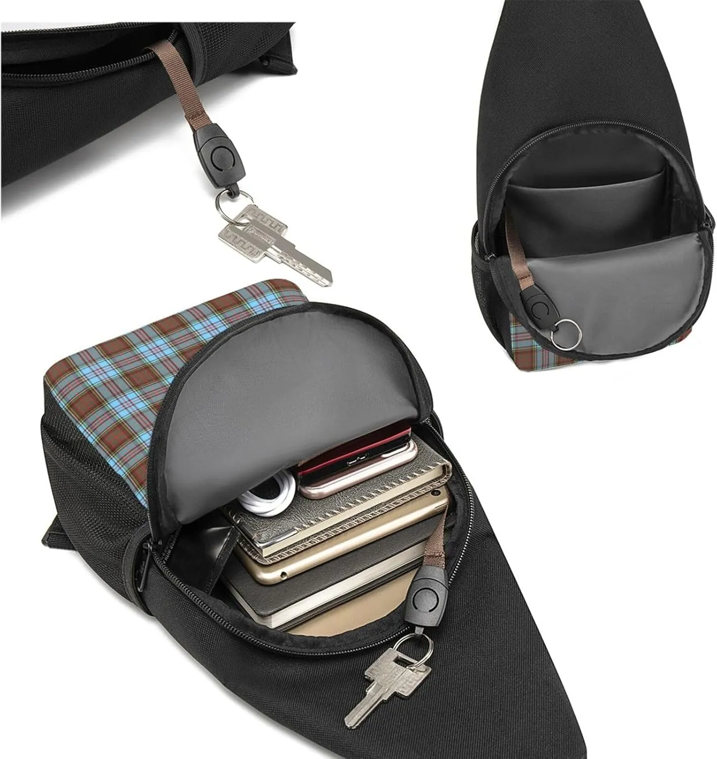 Crossbody Sling Backpack Anderson Ancient Tartan Shoulder Chest Bag Daypack for Traveling Sport