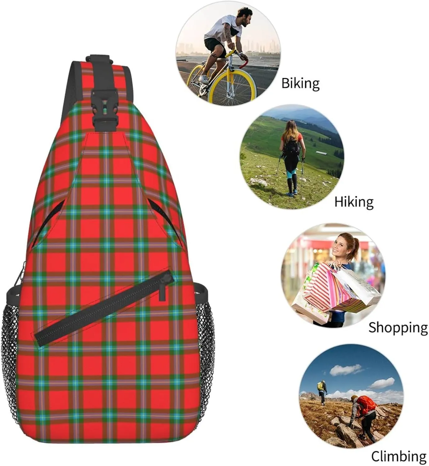 Crossbody Sling Backpack Clan MacLaine of Lochbuie Tartan Shoulder Chest Bag Daypack for Traveling Sport